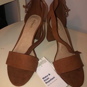 Old Navy Suede Tan Block Heels